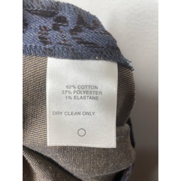 Classiques Entiler Flocked Trousers Broquade Slacks Dress Pants Sz 14 Blue Black - Picture 5 of 5